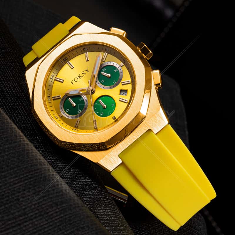 golden strap chronograph