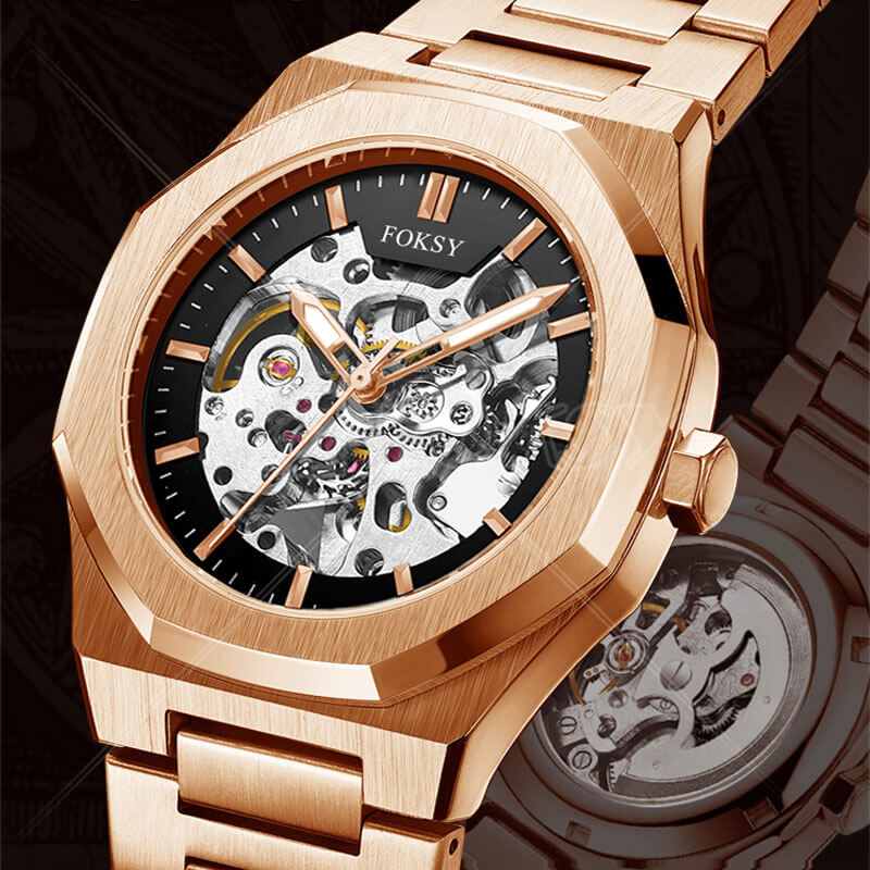 Custom Branded Stainless Steel Chinese Luxury Movement Automatic Watch men Factory