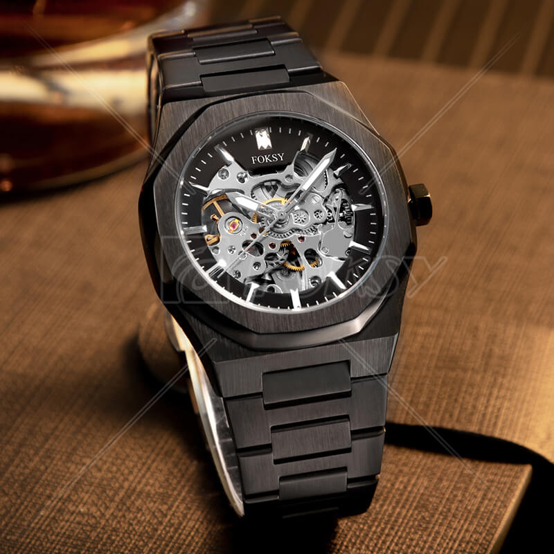 Custom Branded Stainless Steel Chinese Luxury Movement Automatic Watch men Factory