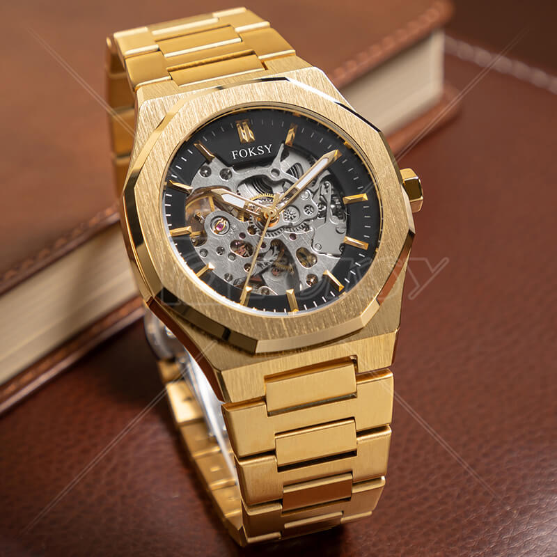 Custom Branded Stainless Steel Chinese Luxury Movement Automatic Watch men Factory