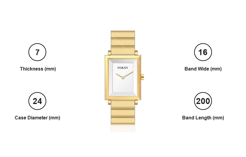 golden square quartz watch