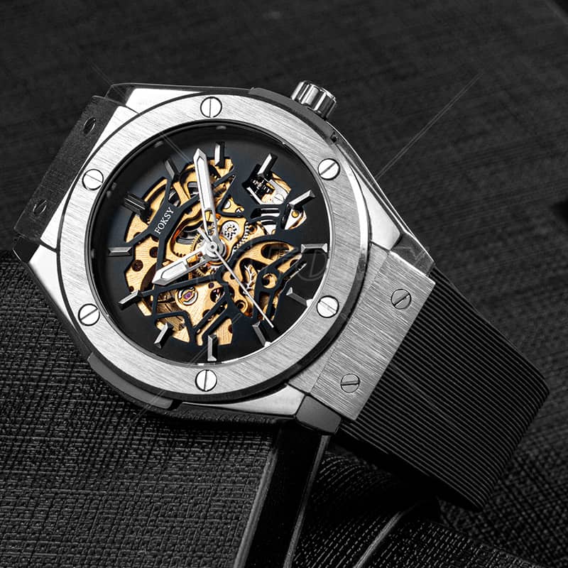 alloy case men mechanical watch