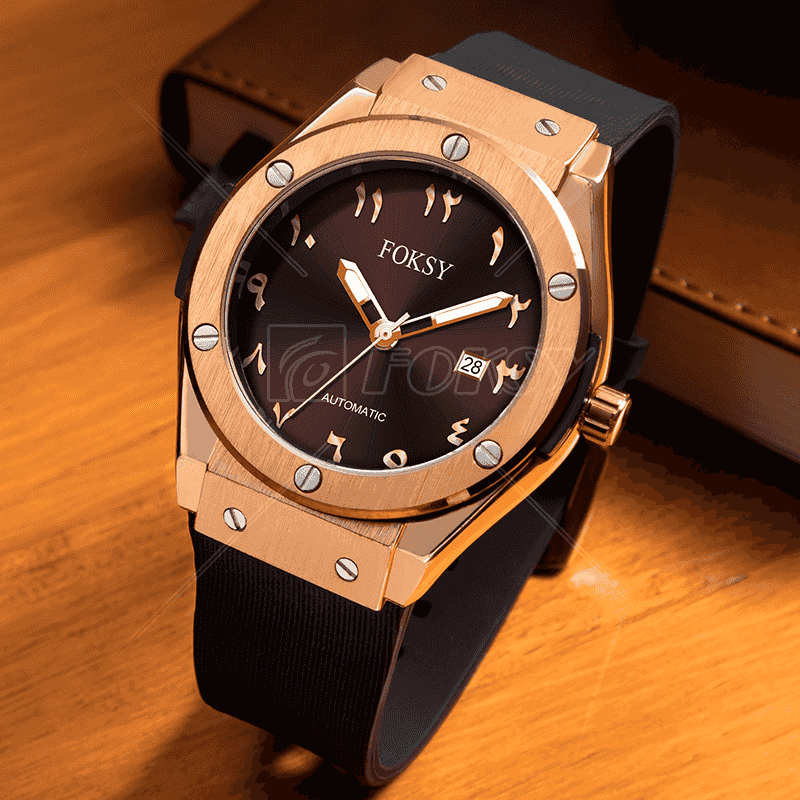 OEM ODM Fashion Luxury Arabic Numerals With Calendar Men Round Automatic Watch Factory