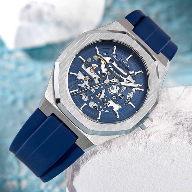 Customized Stylish Classic Silicone Strap Watch, Men Automatic Luxury Watch Manufacturer