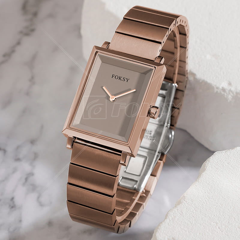 OEM ODM Simple Hot Sale Fashion Stainless Steel Square Ladies Quartz Watch Manufacturer