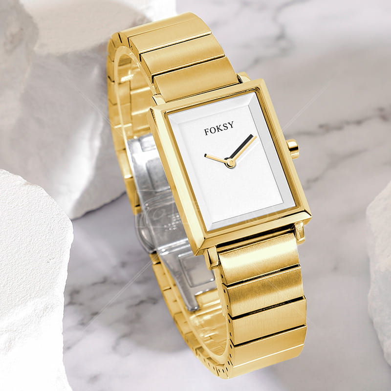 OEM ODM Simple Hot Sale Fashion Stainless Steel Square Ladies Quartz Watch Manufacturer