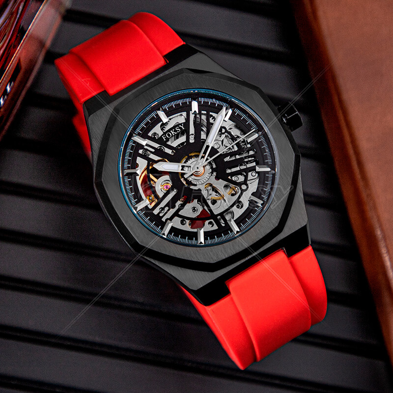 Custom Stainless Steel Watch Skeleton Automatic Men Watch, Fashion Watch Manufacturer