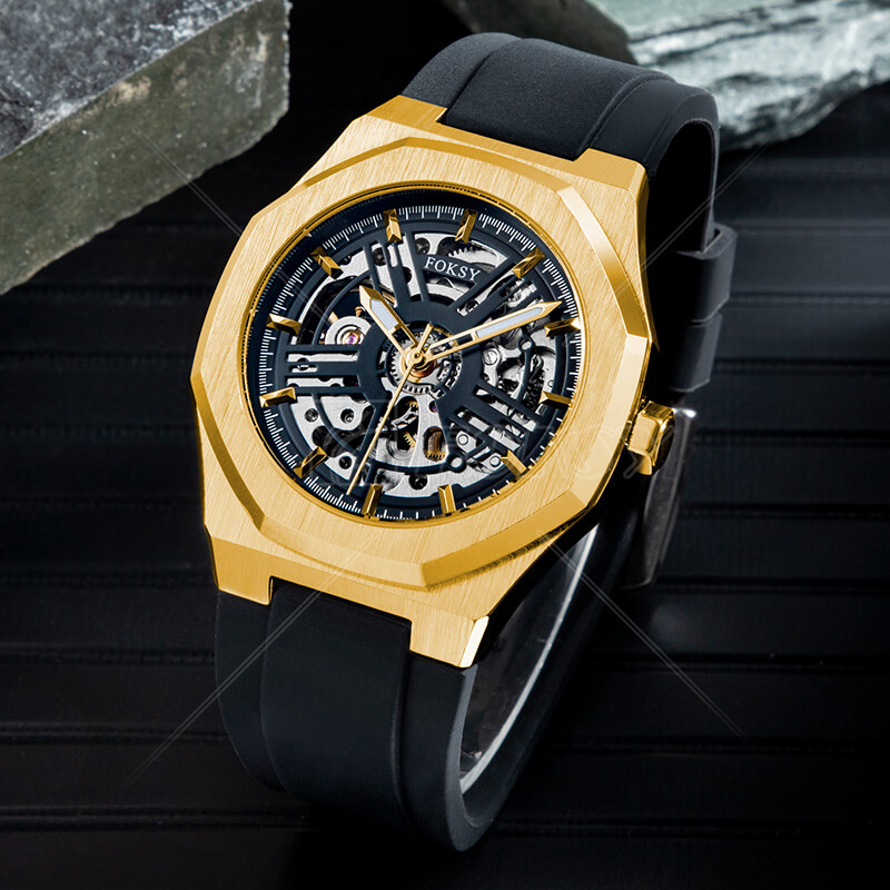 Custom Stainless Steel Watch Skeleton Automatic Men Watch, Fashion Watch Manufacturer
