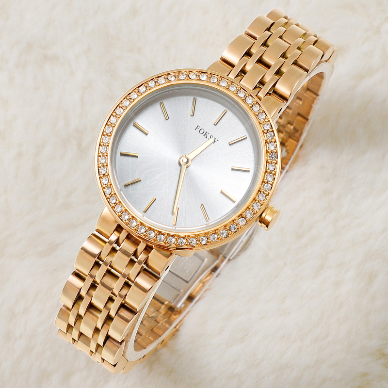 Factory Price Custom Round Stainless Steel woman Quartz Watch