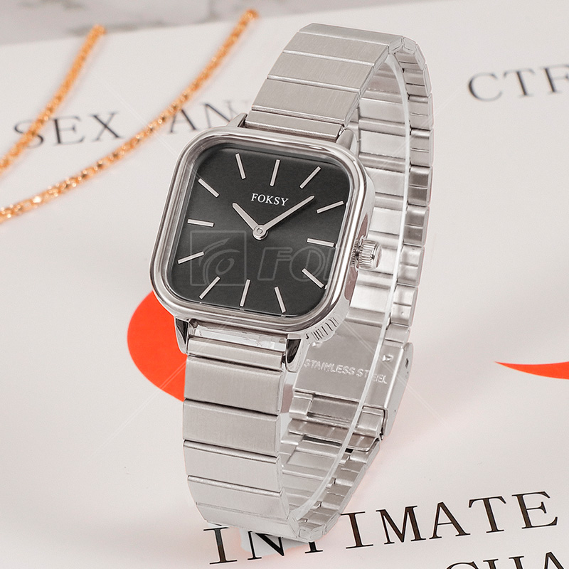 Wholesale Price Square Stainless Steel Watch Band Alloy Case 3ATM woman Quartz Watch