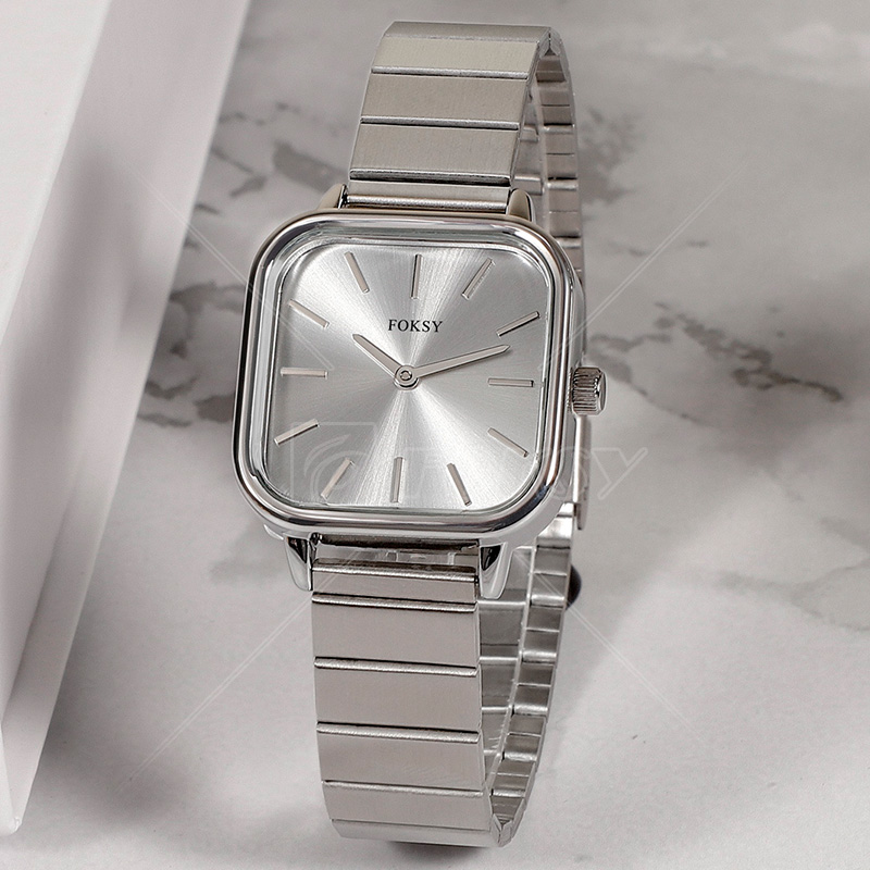 Wholesale Price Square Stainless Steel Watch Band Alloy Case 3ATM woman Quartz Watch