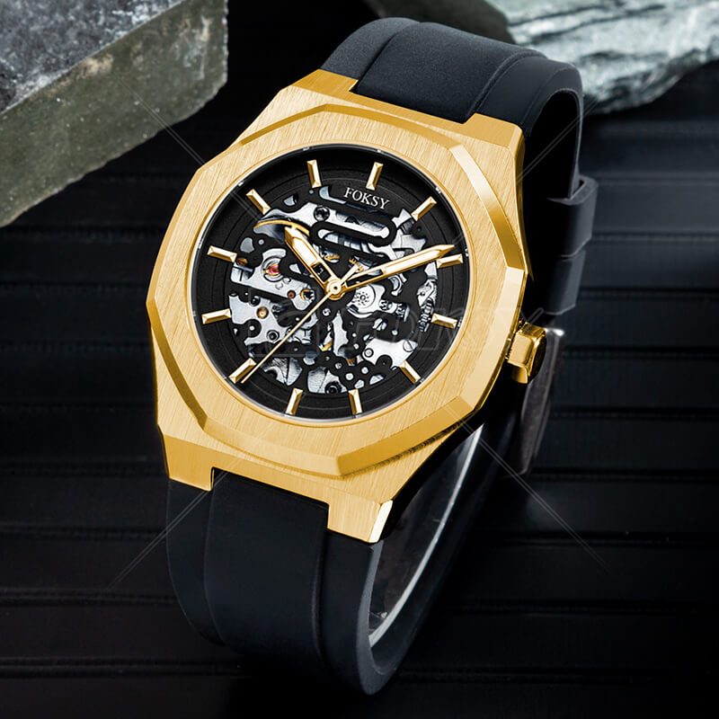 OEM/ODM Skeleton Automatic Analog Watch for Men, Mechanical Men's Business Watch Factory