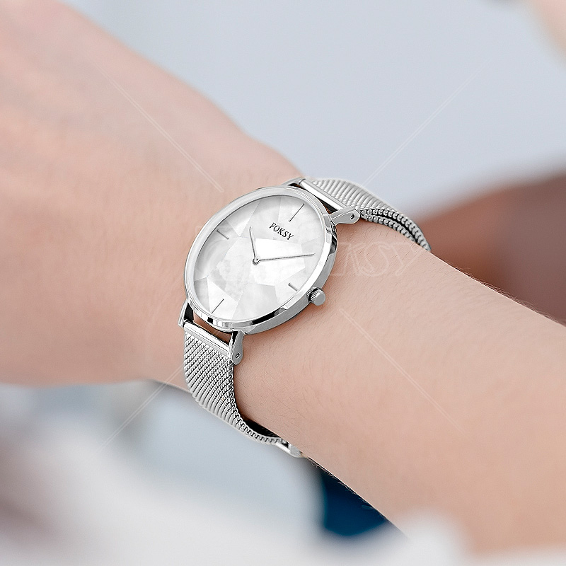 Custom Classic Round Stainless Steel Graduated woman Quartz Watch Factory