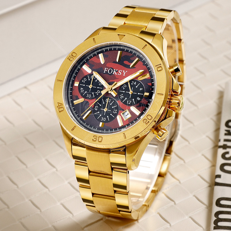 Luxury Mens Chronograph Waterproof Diving Quartz Man Watch with Stainless Steel Strap Wristwatches