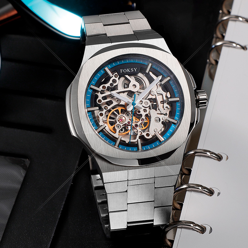 Private Label Designer Waterproof OEM Stainless Steel Wrist Man Custom Skeleton Luxury Automatic Men Boy Mechanical Watches