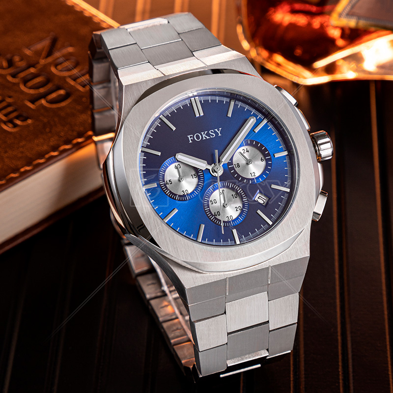 Casual Slim Premium 316L Stainless Steel Case Back Japan Movement High End Wrist Quartz Men Chronograph Watch in Best Bulk Cheap