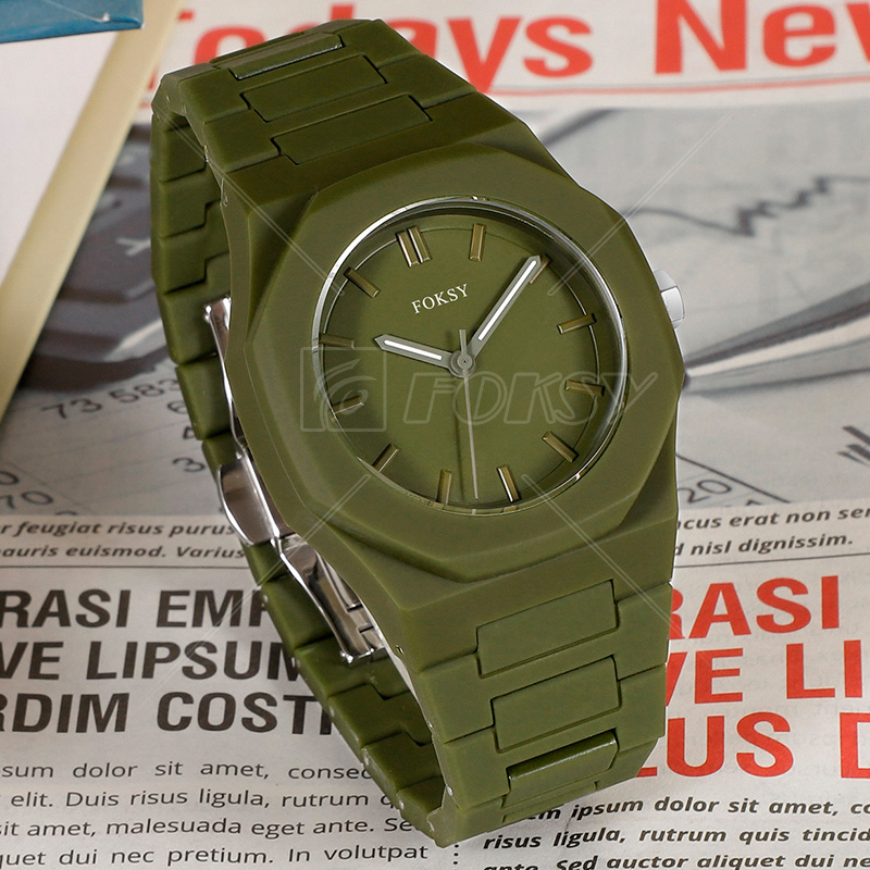 New Men'S Business Casual Plastic Strap Waterproof Accurate Quartz Wristwatch Fashion Watch