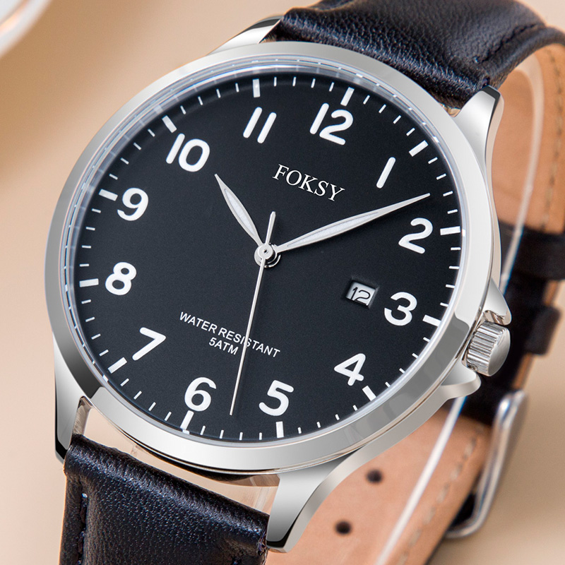 quartz leather watch