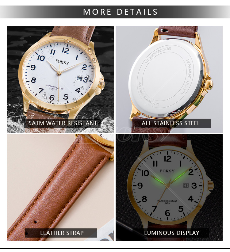 quartz leather watch