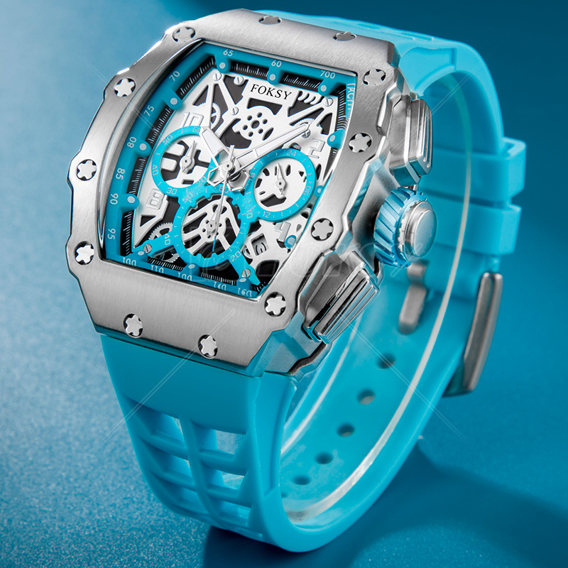 Factory OEM ODM Custom Logo Luxury Waterproof Wrist Business Chronograph Wrist Rectangular Unique Quartz Watch for Men