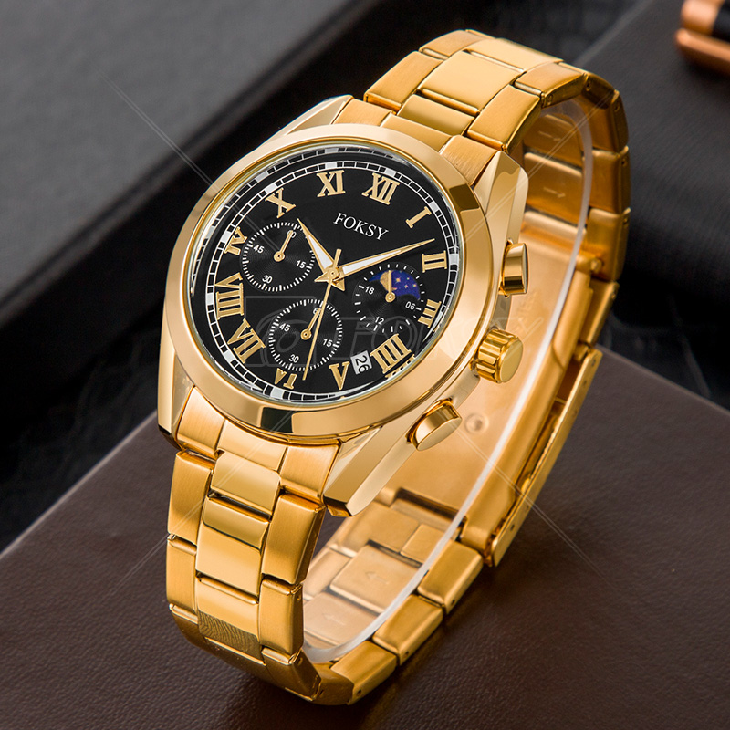 Wholesale Waterproof Private Label Wristwatch Custom Logo Luxury Chronograph Quartz Wrist Watches For Men