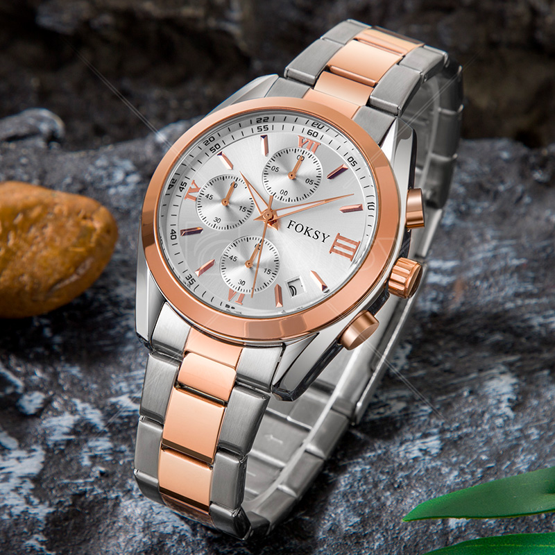 Luxury Rose Gold Stainless Steel Chain Watches Wrist Premium Quartz Watches Custom Men Luxury For Men