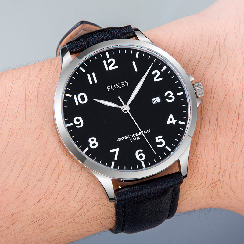 Luxury Quartz leather Watch Stainless Steel Back Custom Wholesale China Men Watch