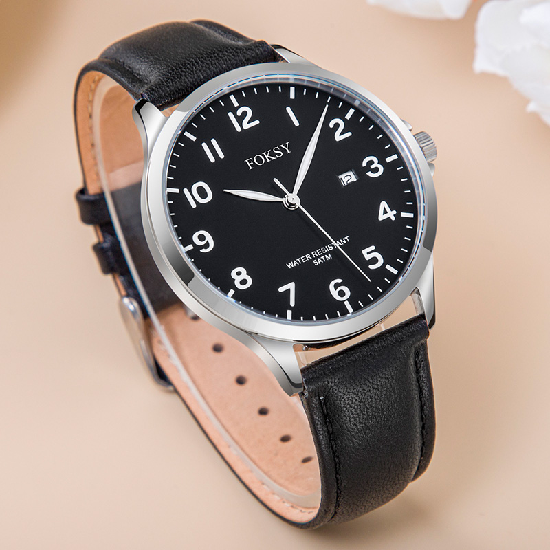 Luxury Quartz leather Watch Stainless Steel Back Custom Wholesale China Men Watch