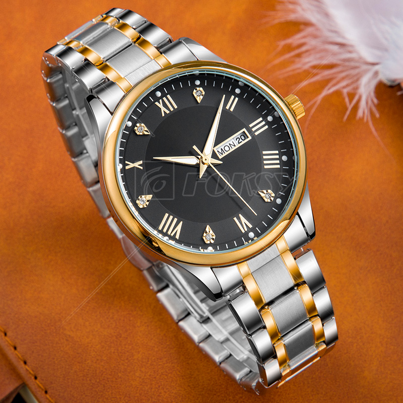 Luxury High Quality Waterproof Quartz Movement Stainless Steel Strap Diamond Men Watches Quartz Hand Watch
