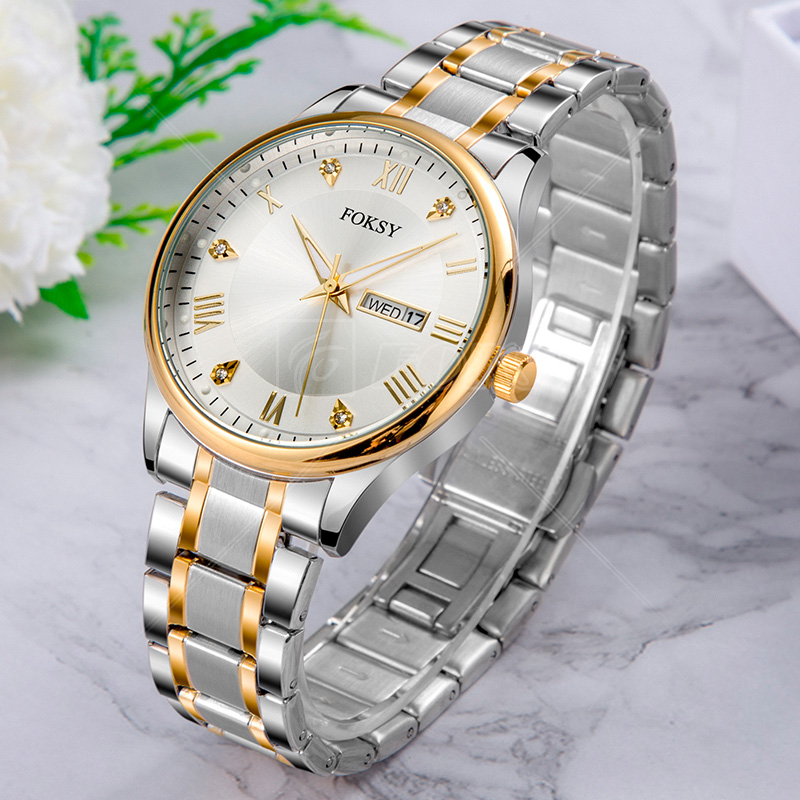 Luxury High Quality Waterproof Quartz Movement Stainless Steel Strap Diamond Men Watches Quartz Hand Watch