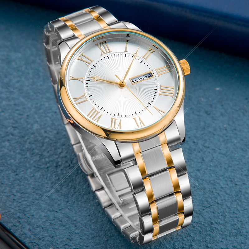 Custom Logo Wristwatch Stainless Steel Strap Silver Quartz Watches Luxury Hand Watch For Men