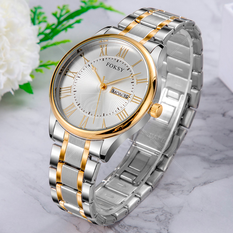 Custom Logo Wristwatch Stainless Steel Strap Silver Quartz Watches Luxury Hand Watch For Men