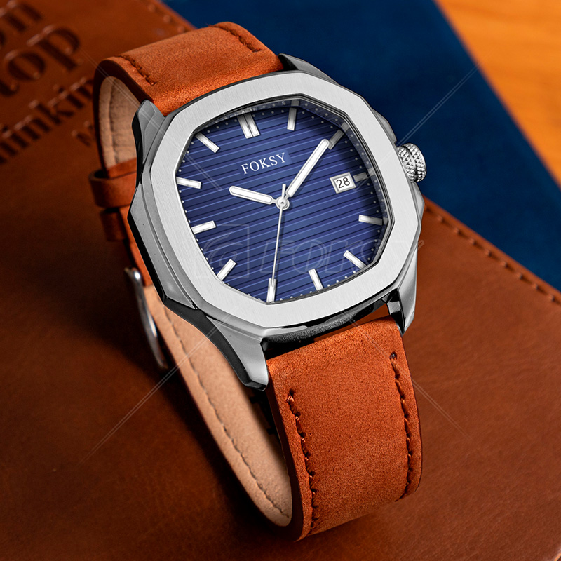 New Fashion Classic Brand Stainless Steel Wrist Rectangular Rectangle Custom Logo OEM Luxury Men Quartz Watch for Men