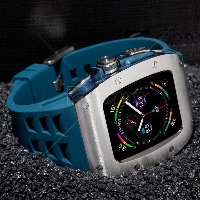 New Premium Stainless Steel Metal 47mm Watch Case and Strap for Apple Series 6/7/8