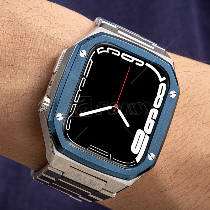 Custom Luxury Stainless Steel Watch Band Smart Watch Case For Apple Watch Ultra Series 8 /7