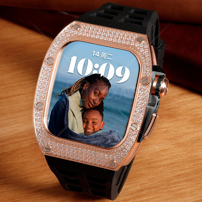 OEM Accept Luxury Carbon Fiber smart Watch Case for Apple watch Iwatch 44mm 45mm series 6 7 8 SE