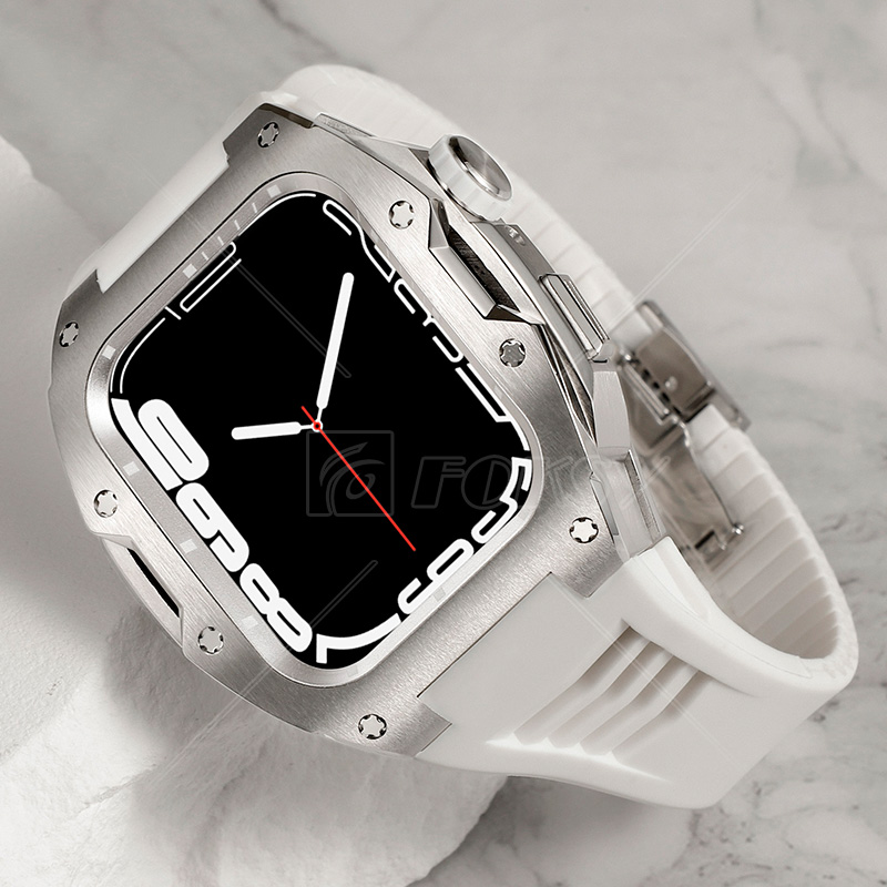 Luxury Stainless Steel Metal 40/41/42/44/45mm Watch Case and Strap Band for Apple 8