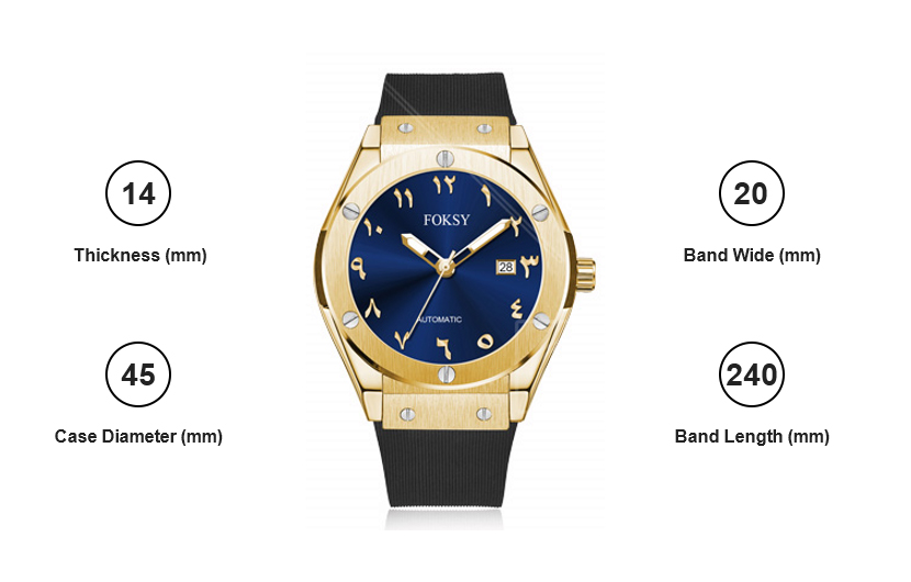 arabic numerals with calendar watch