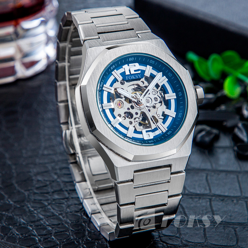 Factory Wholesale Fashion Private Label Original Luxury Oem Custom Logo Movet Skeleton Wrist Automatic Mechanical Watch