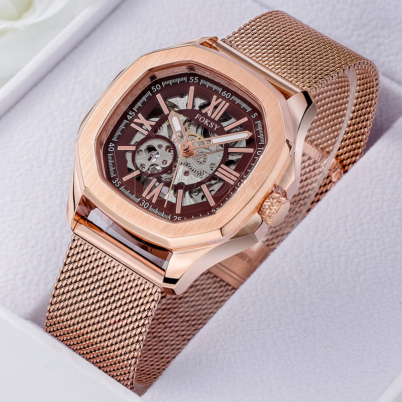Wrist Luxury Square Mechanical Watch Girl Wrist Women Waterproof Automatic Trending Design Classic Private Label For Women