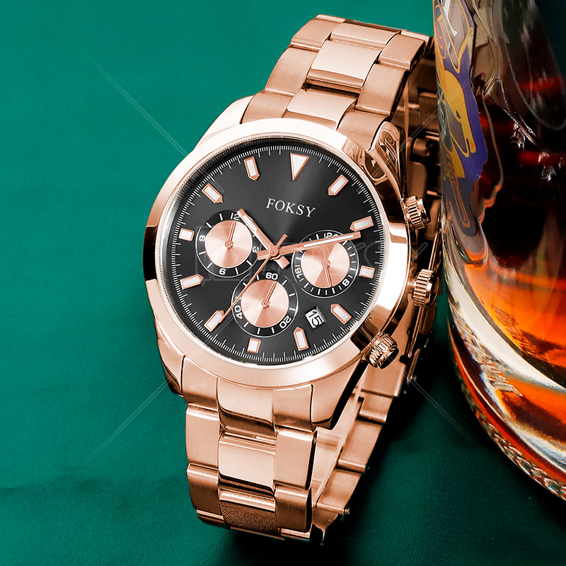 OEM Stainless Steel Waterproof Hand Wrist Mens Custom Chronograph Male Other Luxury Quartz Watch for Men