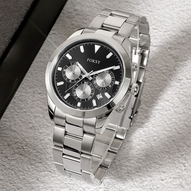 OEM Stainless Steel Waterproof Hand Wrist Mens Custom Chronograph Male Other Luxury Quartz Watch for Men