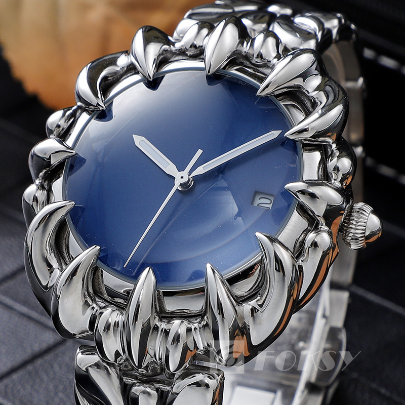 Custom Design Strange Twisted Claw Unique Watch Japan Movement Stainless Steel Quartz Watches for Men With Date