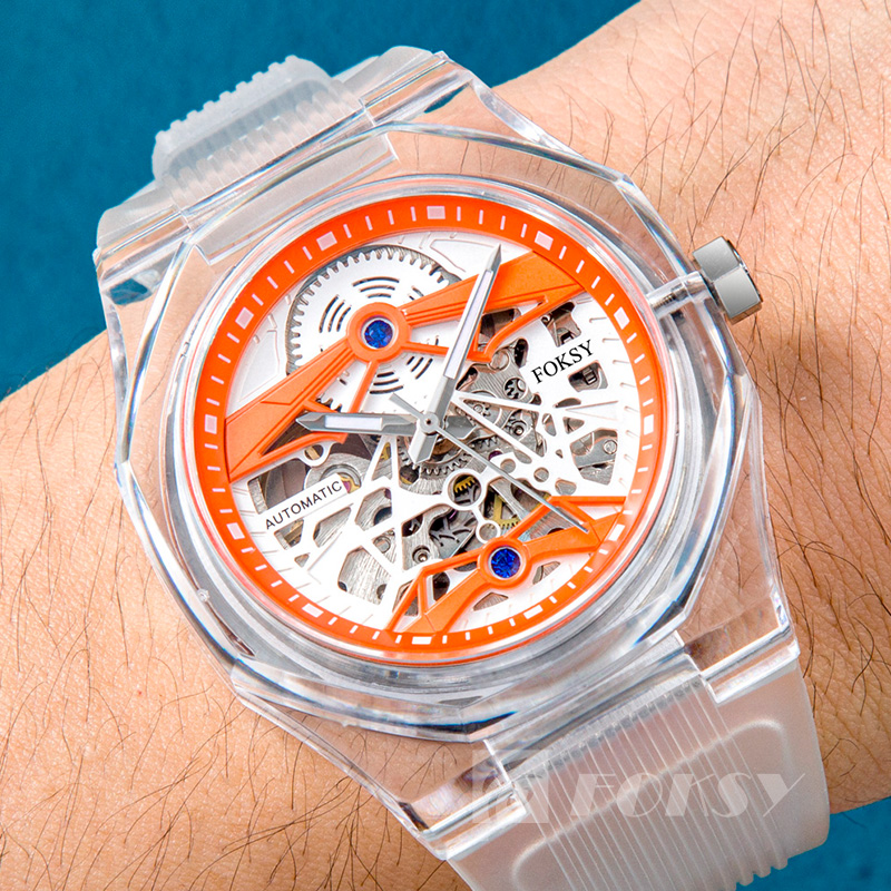 silicone strap automatic watch