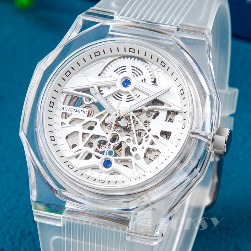 silicone strap automatic watch