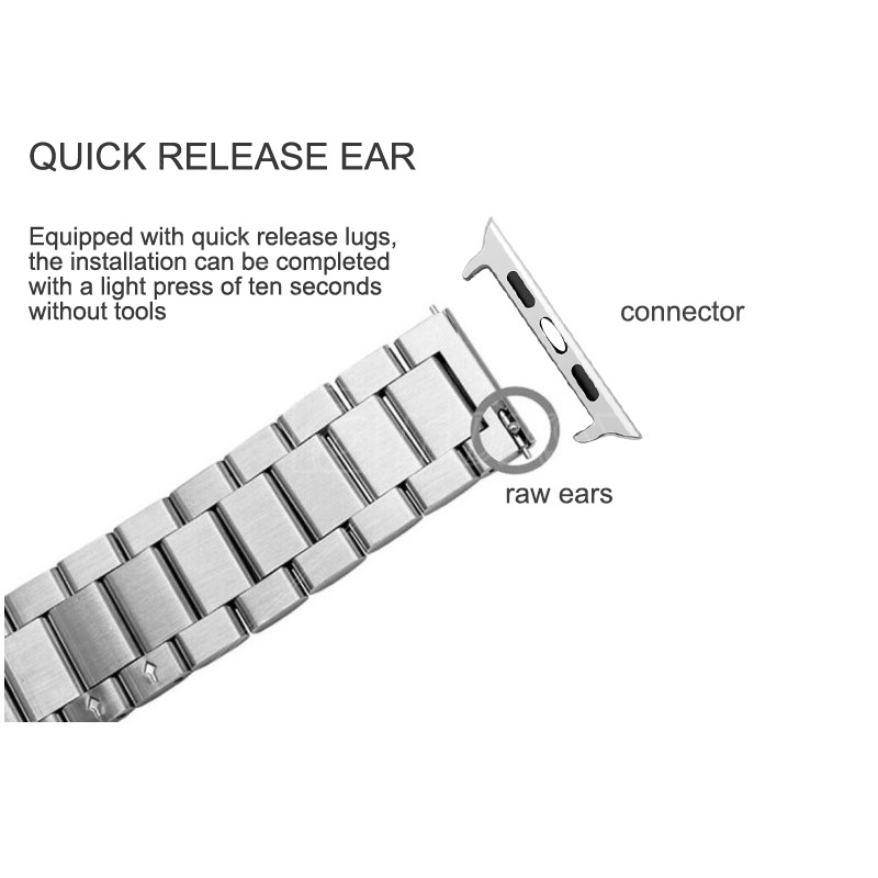 Metal Chain Watch Bands Stainless Steel Link Watch Strap