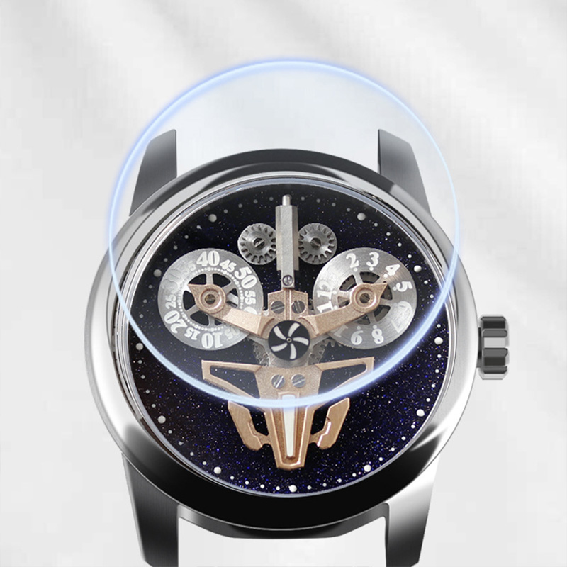 Good quality skeleton style luxury stainless steel band fully automatic mechanical watch custom logo