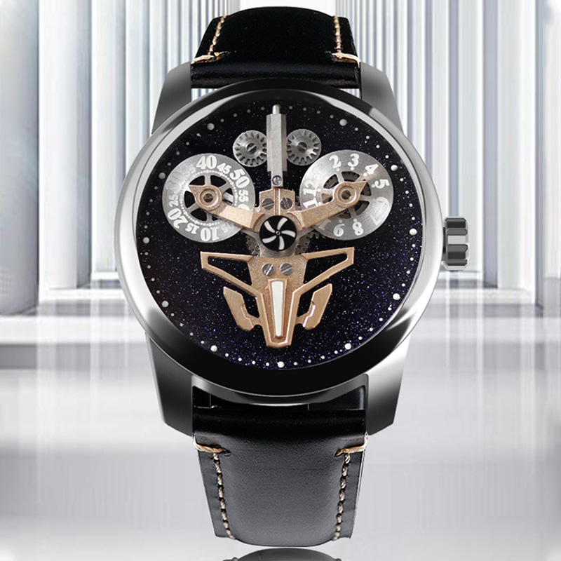 Good quality skeleton style luxury stainless steel band fully automatic mechanical watch custom logo