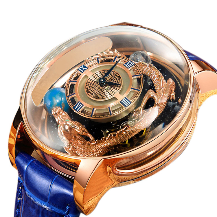 High Quality Men's Quartz Waterproof Watch Luxury Dragon Quartz Men's Watch With Hollow Out