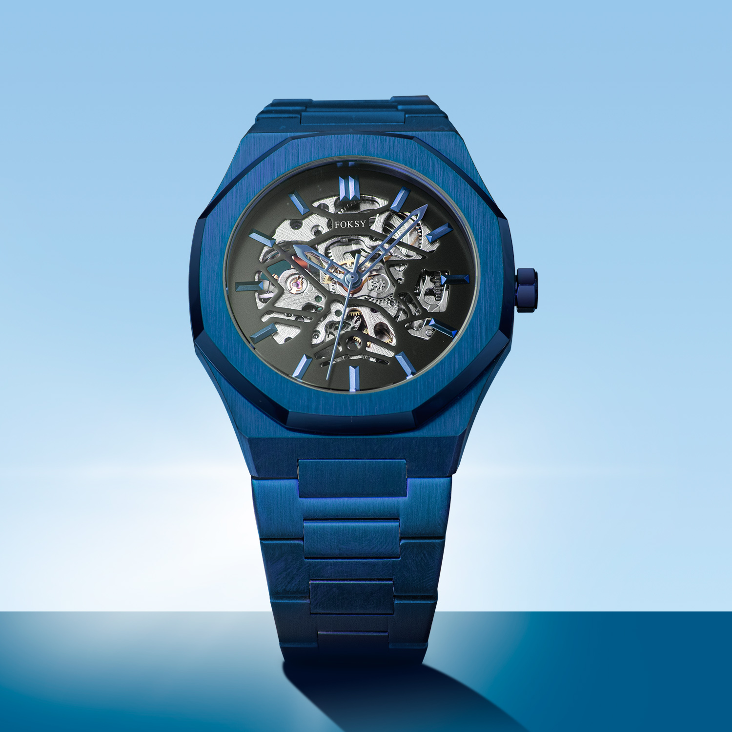 Custom Good quality Automatic Mechanical Watch Man Waterproof Skeleton Stainless Steel Sport Wristwatches Men Watch